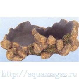 Камень-поилка-кормушка для рептилий  L205 x W125 x H75мм
