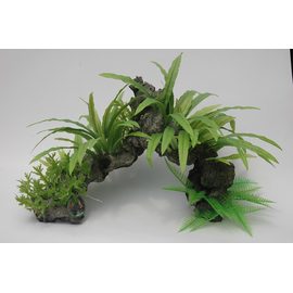 Композиция из искусственных растений и коряги 45х20х28см