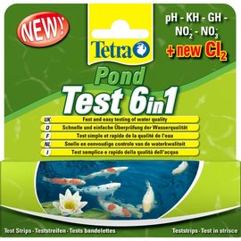 TetraPond Quick Test 6in1 набор экспресс-полосок для быстрой проверки показателей качества воды: pH GH KH NO2 NO3 Cl_(6/24)-