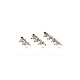 Разделитель потока с краниками медный хромированный на 3 выхода