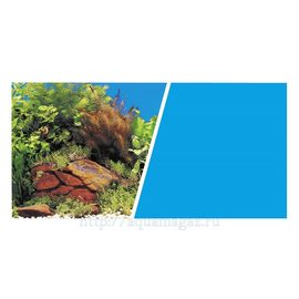 Фон Растения на камнях/Голубой 30см 7.5 м