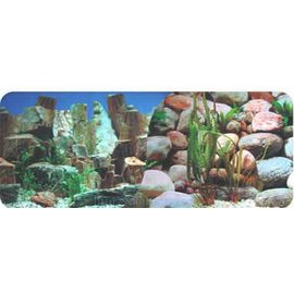 Фон двухсторонний 30см. Камни скалы (синий) / Камни