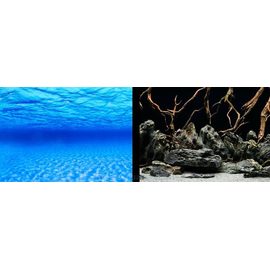 Фон двухсторонний 30см. Синее море/ Камни с корягами (черн)