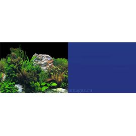 Фон двухсторонний 60см. Растительный с камнем (черный) / Темно-синий (однотонный)