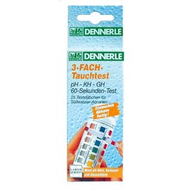 Тест для тестирования воды по показателям pH, kH, GH Dennerle Tauchtest pH-kH-GH, 25 шт.