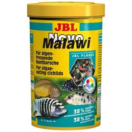 Корм в форме хлопьев для растительноядных цихлид из озер Малави и Таньгаика JBL NovoMalawi, 250 мл 38 г
