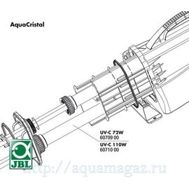 Кварцевая колба для УФ-стерилизатора  JBL AquaCristal UV-C 72 W JBL UV-C 72 W fused silica insert