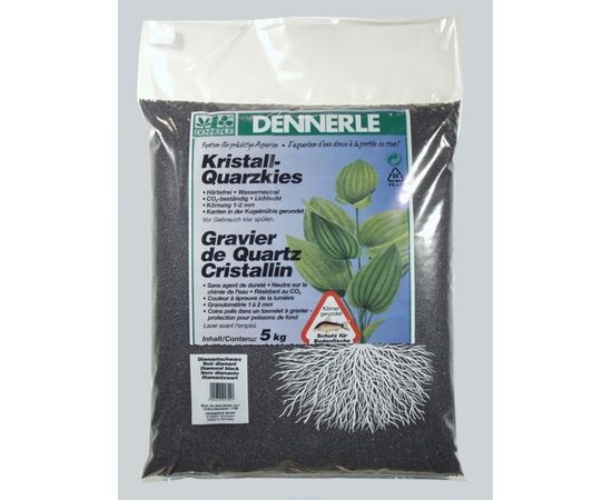Гравий 1-2 мм, цветной Dennerle Kristall-Quarz 10 кг, цвет черный Гравий 1-2 мм, цветной Dennerle Kristall-Quarz 10 кг, цвет черный