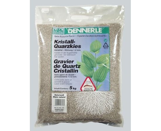 Гравий 1-2 мм, цветной Dennerle Kristall-Quarz 10 кг, цвет природный белый