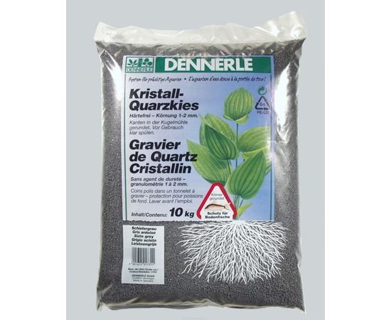 Гравий 1-2 мм, сланцево-серый Dennerle Kristall-Quarz 10 кг, цвет сланцево-серый