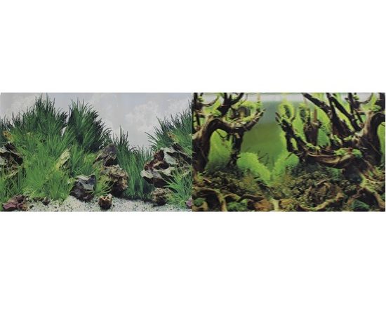 Фон для аквариума двухсторонний Мангровая коряга/Подводный рельеф 50х100см  PR-002347