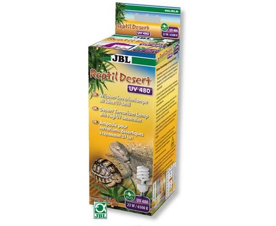 Энергосберегающая лампа с высоким уровнем ультрафиолета в областях UV-A и UV-B для пустынных террариумов JBLReptilDesert UV 480