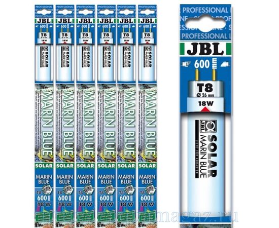 Специальная голубая люминесцентная Т8 лампа с актиничным спектром для аквариумов с морской водой JBL SOLAR MARIN BLUE, 25 Вт