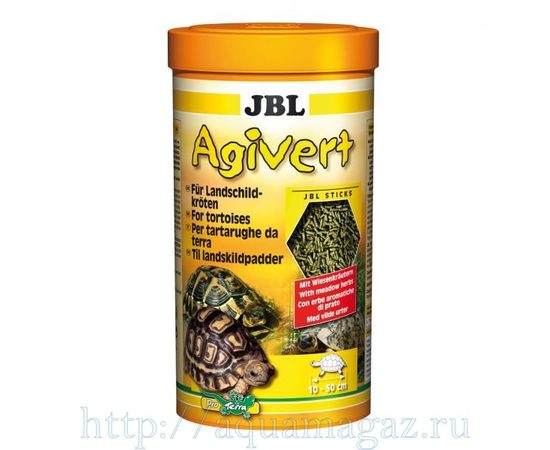 Растительный корм в форме  палочек  для черепах JBL Agivert, 1 л 420 г