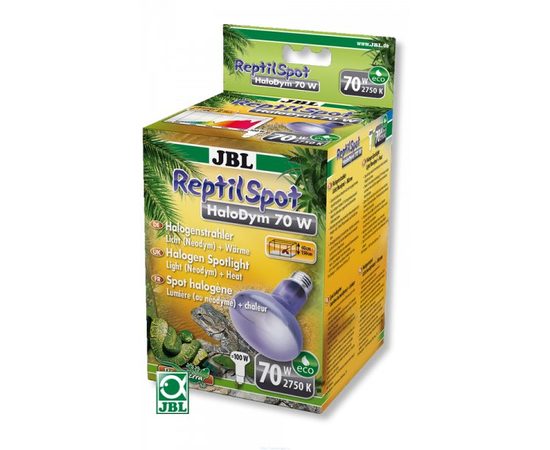 Галогеновая неодимовая лампа для освещения и обогрева террариума JBL ReptilSpot HaloDym, 70 Вт