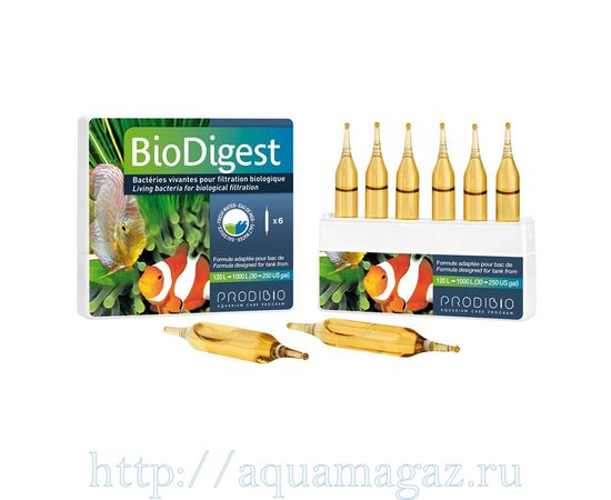 BIO DIGEST гипер-концентрированный бактериальный препарат для пресных и морских аквариумов (6шт)