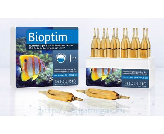 BIOPTIM препарат стимулирующий рост и развитие бактерий в морском аквариуме (12шт) BIOPTIM препарат стимулирующий рост и развитие бактерий в морском аквариуме (12шт)