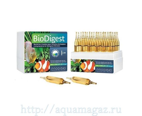 BIO DIGEST гипер-концентрированный бактериальный препарат для пресных и морских аквариумов (30шт) BIO DIGEST гипер-концентрированный бактериальный препарат для пресных и морских аквариумов (30шт)