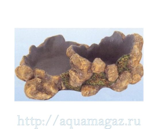 Камень-поилка-кормушка для рептилий  L210 x W150 x H75мм