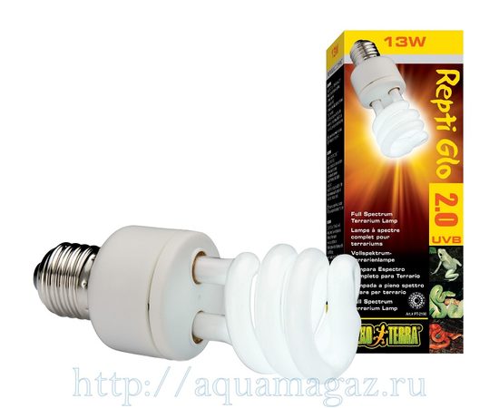 Лампа для террариума с полным спектром Repti Glo 2.0 Compact Т10/13 Вт