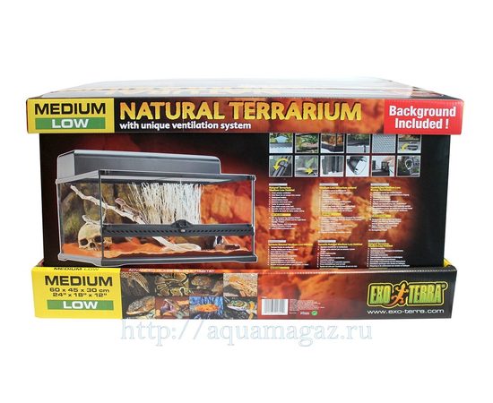 Террариум из силикатного стекла 60x 45 x 30 см