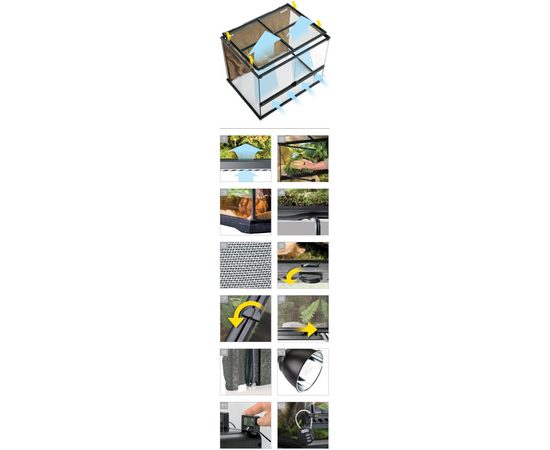 Террариум из силикатного стекла 60 x 45 x 90 см