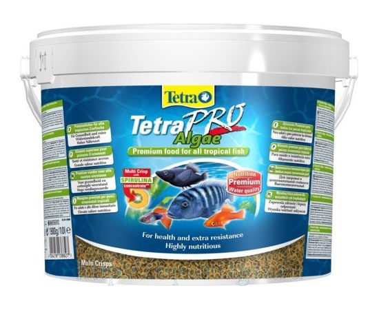 TetraPro Algae Crisps раст.корм для всех видов рыб в чипсах 10 л ведро