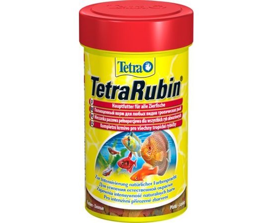 TetraRubin корм в хлопьях для улучшения окраса всех видов рыб 100 мл