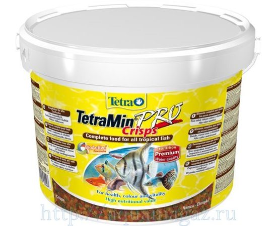 TetraMin Pro Crisps корм-чипсы для всех видов рыб 10 л ведро