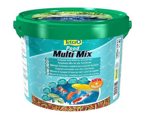 Tetra Pond MultiMix корм для пруд.рыб гранулы, хлопья, таблетки, гаммарус 10л