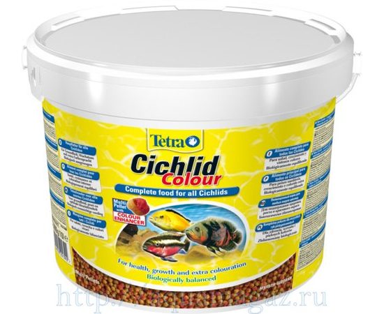 TetraCichlid Colour корм для всех видов цихлид для улучшения окраса 10 л ведро
