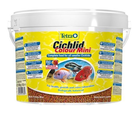 TetraCichlid Colour Mini корм для всех видов цихлид для улучшения окраса 10 л ведро