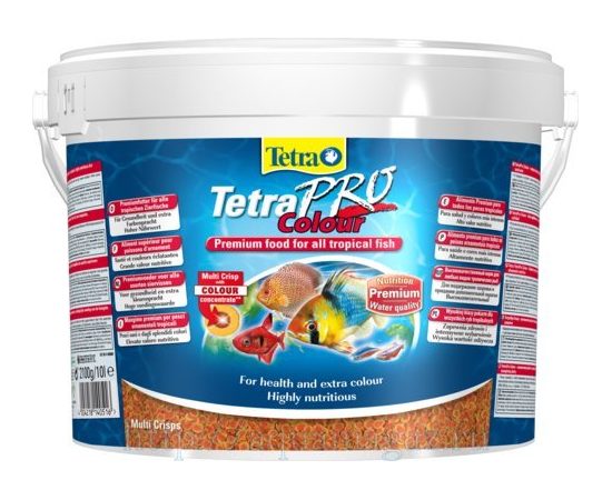 TetraPro Color Crisps корм-чипсы для улучшения окраса всех декоративных рыб 10 л ведро