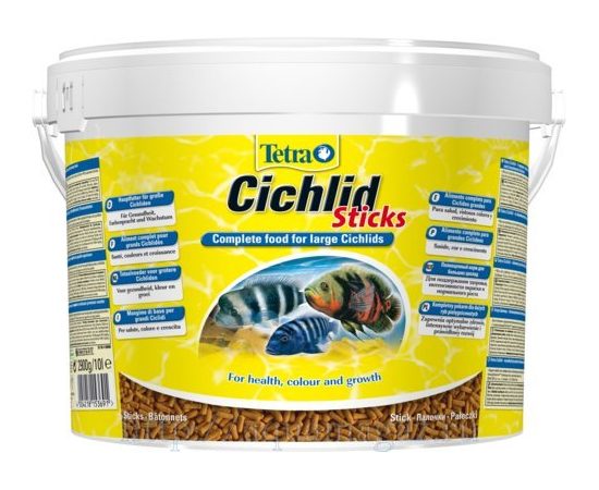 TetraCichlid Sticks корм для всех видов цихлид в палочках 10 л ведро