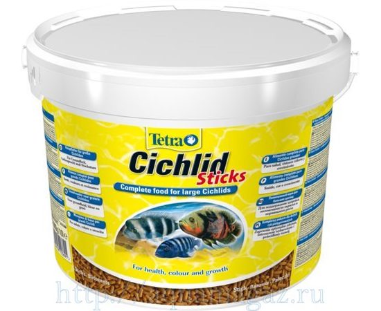 TetraCichlid Sticks корм для всех видов цихлид в палочках 10 л ведро