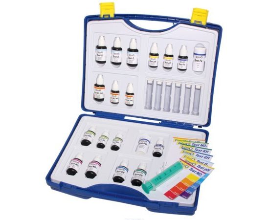Tetra WaterTest Set Plus pH kH GH NH3 NH4 NO2 NO3 O2 CO2 Fe PO4