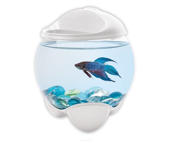 Tetra Betta Bubble белый аквариум-шар для петушков с освещением 1,8 л