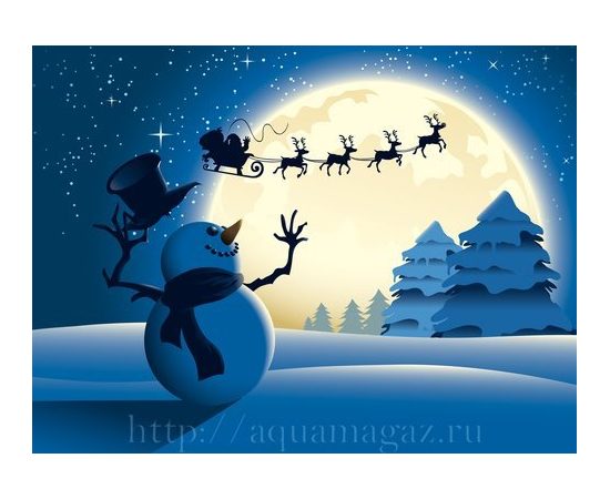 Фон Санта-Клаус/Снеговик