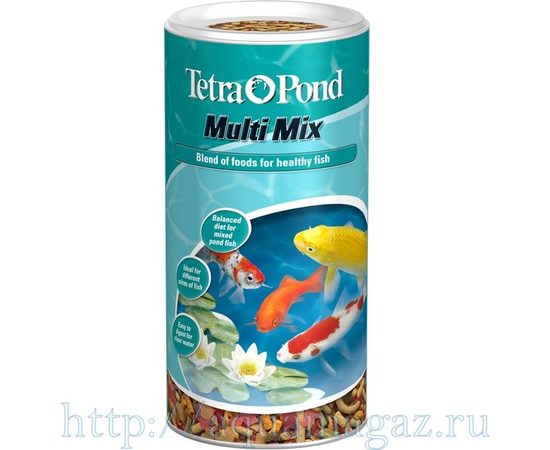 Tetra Pond MultiMix корм для пруд.рыб гранулы, хлопья, таблетки, гаммарус 4 л