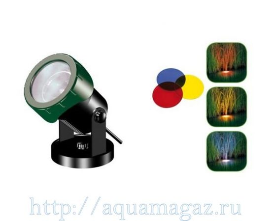 TetraPond PL20 Подсветка для пруда (Лампа-20Вт 3светофильтра трансформатор ,кабель 7м)