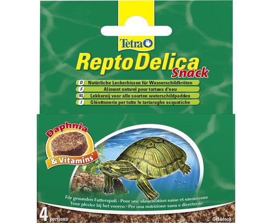 Tetra ReptoDelica Snack корм для водных черепах с дафнией гелевый блок 4х12г