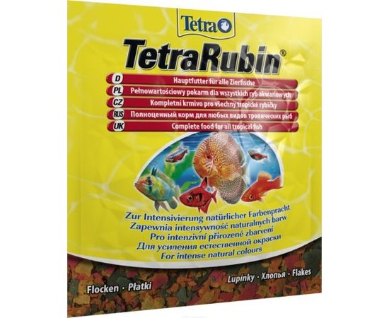 TetraRubin корм в хлопьях для улучшения окраса всех видов рыб 12 г sachet