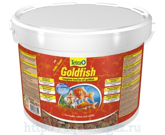 TetraGoldfish корм в хлопьях для золотых рыбок 10 л ведро