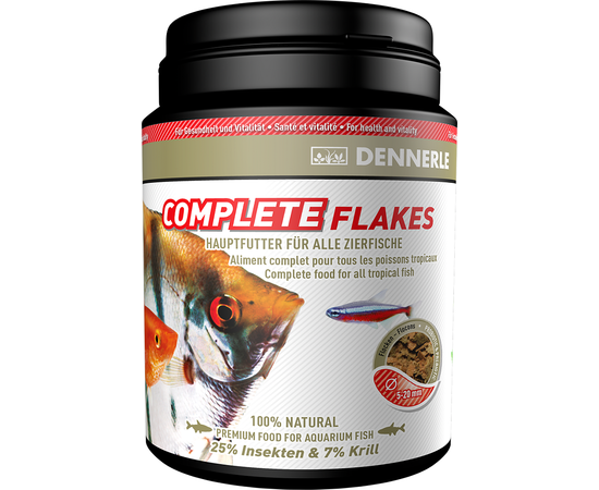 Dennerle Complete Flakes - Основной корм в форме хлопьев для аквариумных рыб, 190 г DEN7503