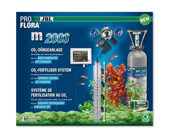 CO2-система с пополняемым баллоном 2000 г и pH-контроллером для аквариумов до 1000 л JBL ProFlora m2003 JBL6318600 CO2-система с пополняемым баллоном 2000 г и pH-контроллером для аквариумов до 1000 л JBL ProFlora m2003 JBL6318600