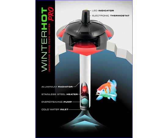 Плавающий электронагреватель 150W WINTERHOT PRO для водоемов в метал.корпусе  AQ-110531