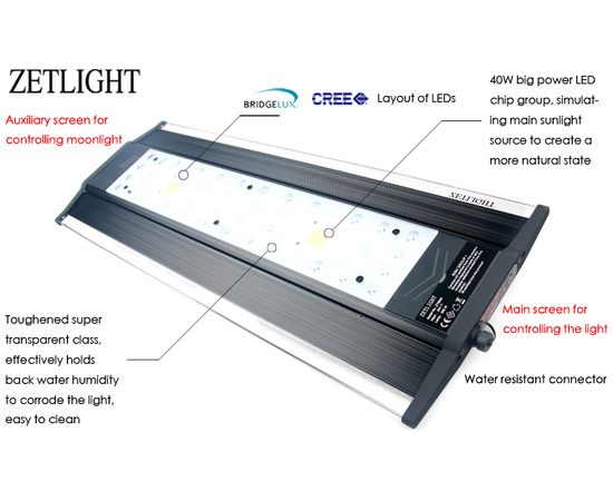 Cветильник Zetlight ZT6600 черный с контроллером (море)