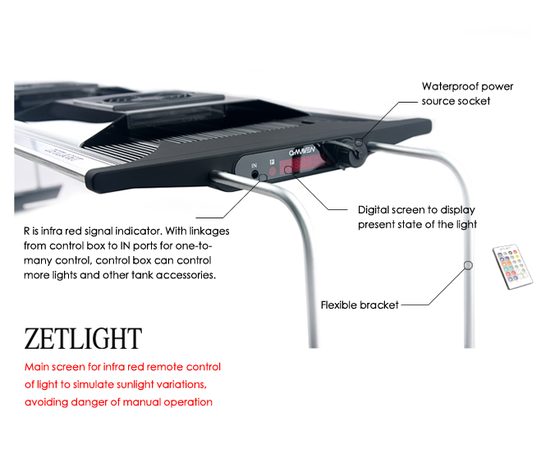 Cветильник Zetlight ZT6600 черный с контроллером (море)