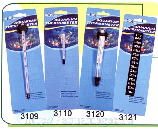 Термометр стеклянный малый на присоске, тонкий (3110)