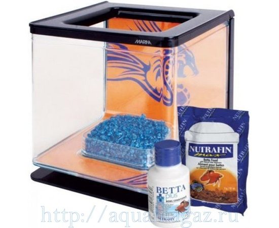 Аквариум Marina Betta Kit Boy, 2л, черный Аквариум Marina Betta Kit Boy, 2л, черный